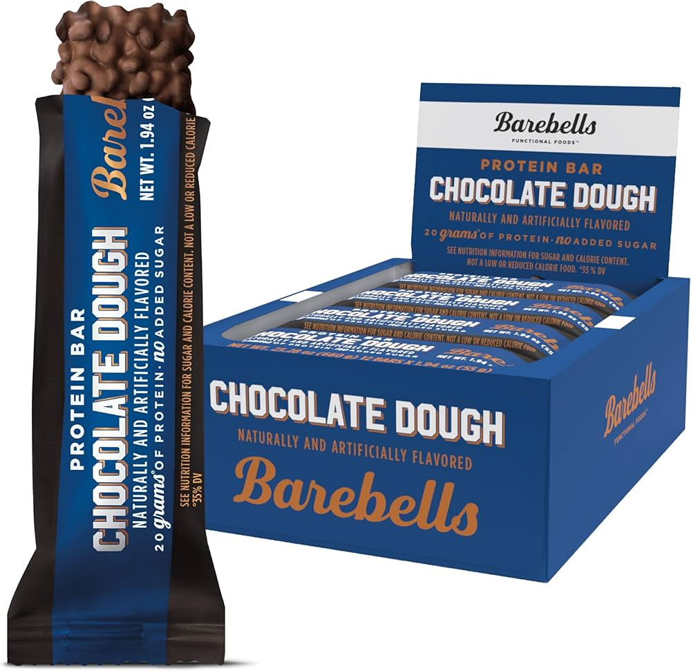 Barebells Protein Bars Chocolate Dough with 1g of Total Sugars - 12 Count, 1.9oz Bars - Snacks wi... | Amazon (US)