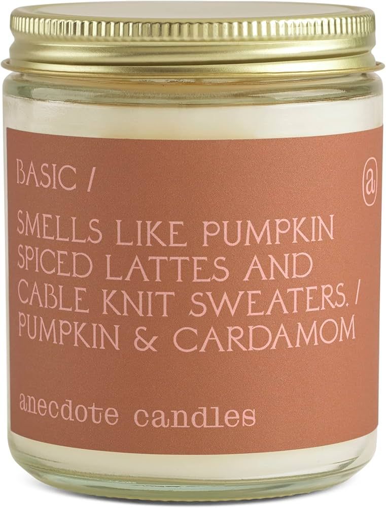 Anecdote Candles ‘Basic' Coconut Soy Wax Candle Jar | Premium Hand Poured & Long Burning | Pump... | Amazon (US)