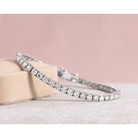 Real Diamond Tennis Bracelet 7.50 Ct 14K Yellow Gold F Vvs2 For Her For Him Certified Appraised Round Cut Hand Made | Etsy (US)