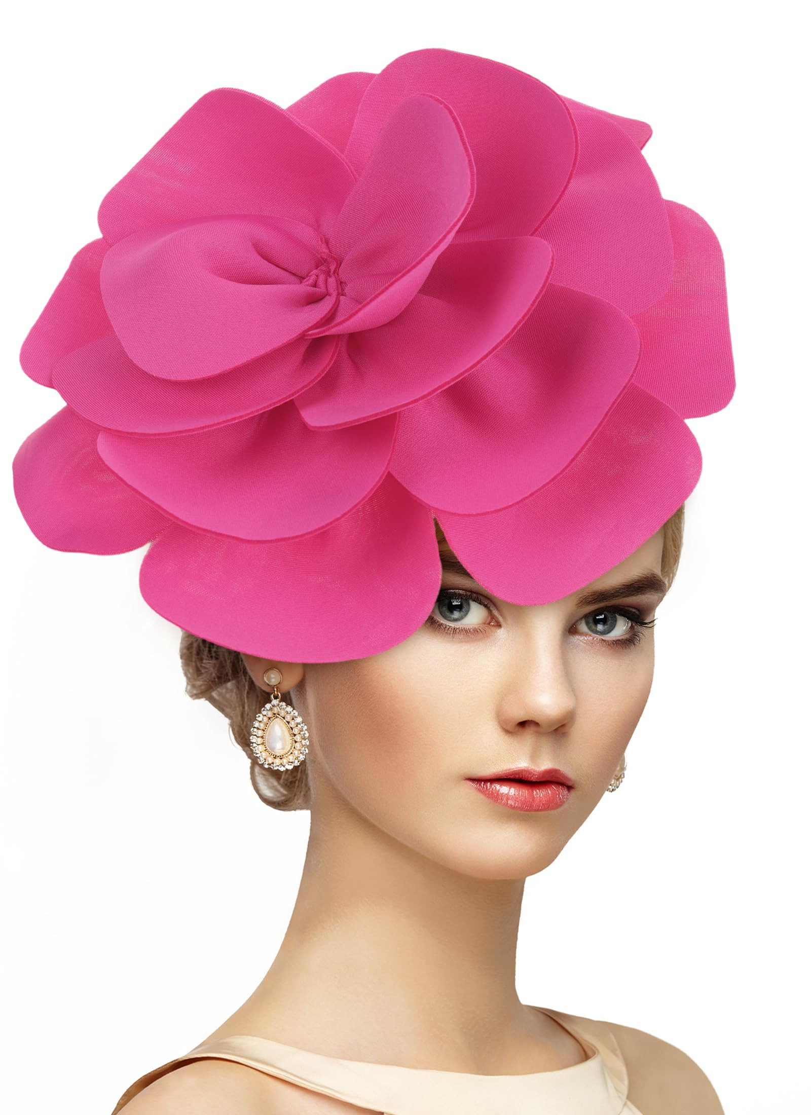 Rose Red Flower Fascinators - 2026 Elegant Floral Fascinator Hats Cocktail Prom Headpiece 1920s 5... | Amazon (US)