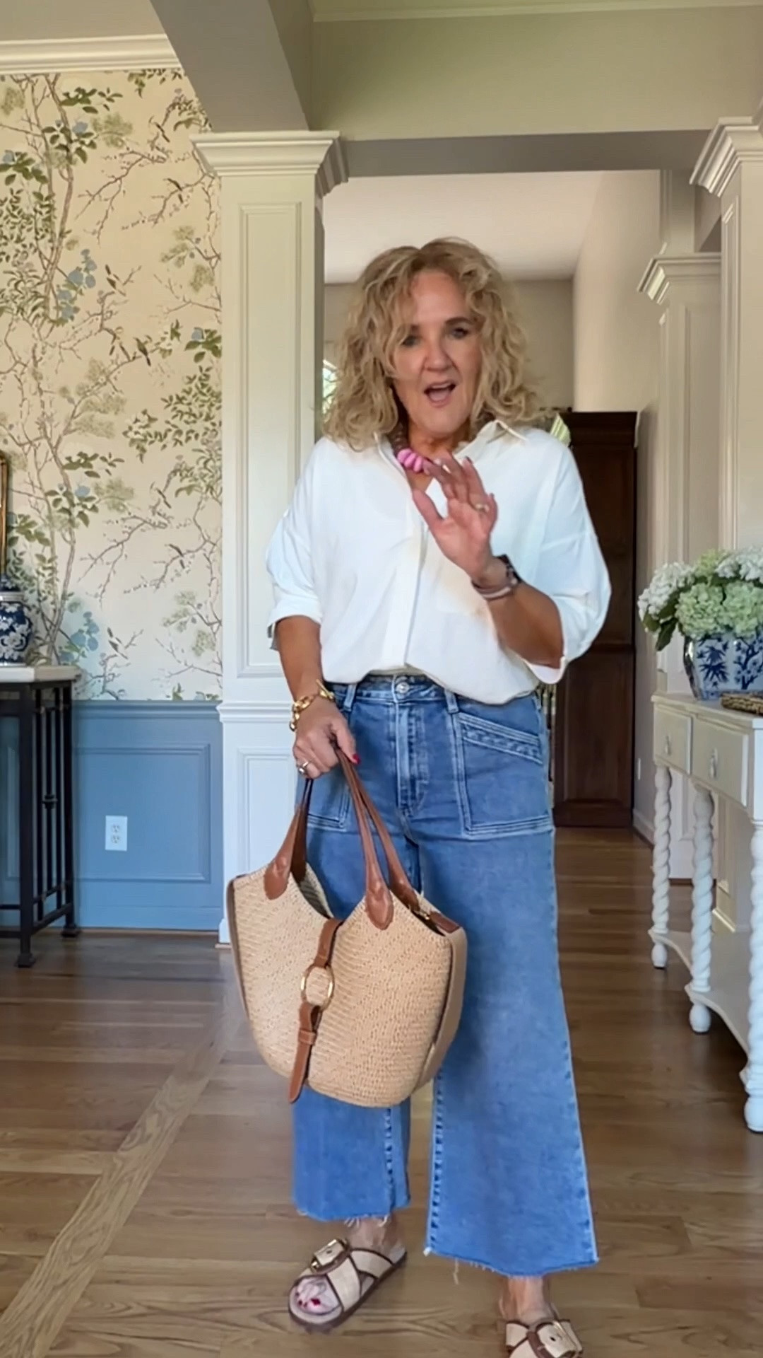 20% off Anthropologie orders of $100 or more with code NANETTE20 
If you don’t have these two pieces from Anthropologie, then this is the first thing you need to buy. I love these cropped jeans, premium denim. They’re supportive. They feel amazing. There are two versions. The ones I’m wearing are the Quincy, and the pockets are a little bit lower there’s another version that the pockets don’t come down as far.
White blouse is a classic modern Oxford. I’m wearing a small.
10% off my tote with code NANETTE and it stacks on the sale￼

#LTKSaleAlert #LTKOver40 #LTKPetite