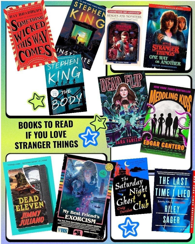 Books to read if you love stranger things. 

Books that have a nostalgic 80s / 90s setting, creepy, campy, horror, friend group, mysterious vibes to scratch your stranger things itch 

Links below 

#StrangerThings #WhatToRead #NostalgiaVibes #TBR #booklist #booktok #horror #mystery #scoobygang

#LTKFindsUnder50 #LTKstorytime #LTKSaleAlert