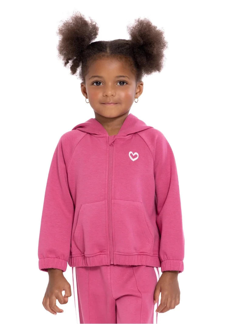 Wonder Nation Toddler Girls Full Zip Hoodie, Sizes 12M-5T | Walmart (US)