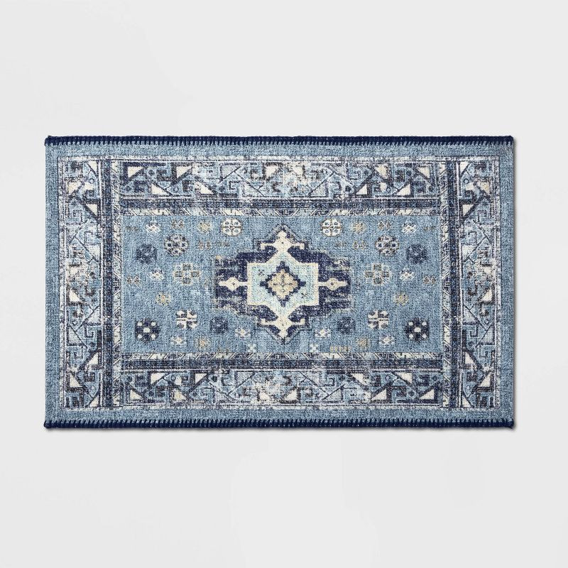 Vintage Persian Medallion Kitchen Rug Blue - Threshold™ | Target