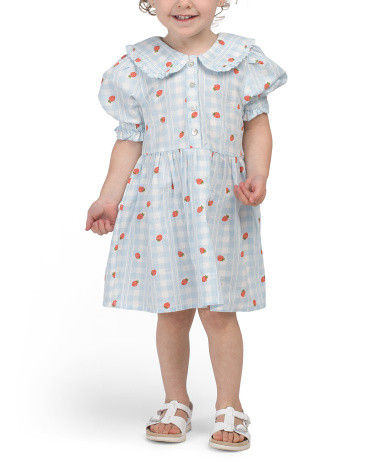 Kids Americana Strawberry Gingham Dress For Women, Cotton | TJ Maxx