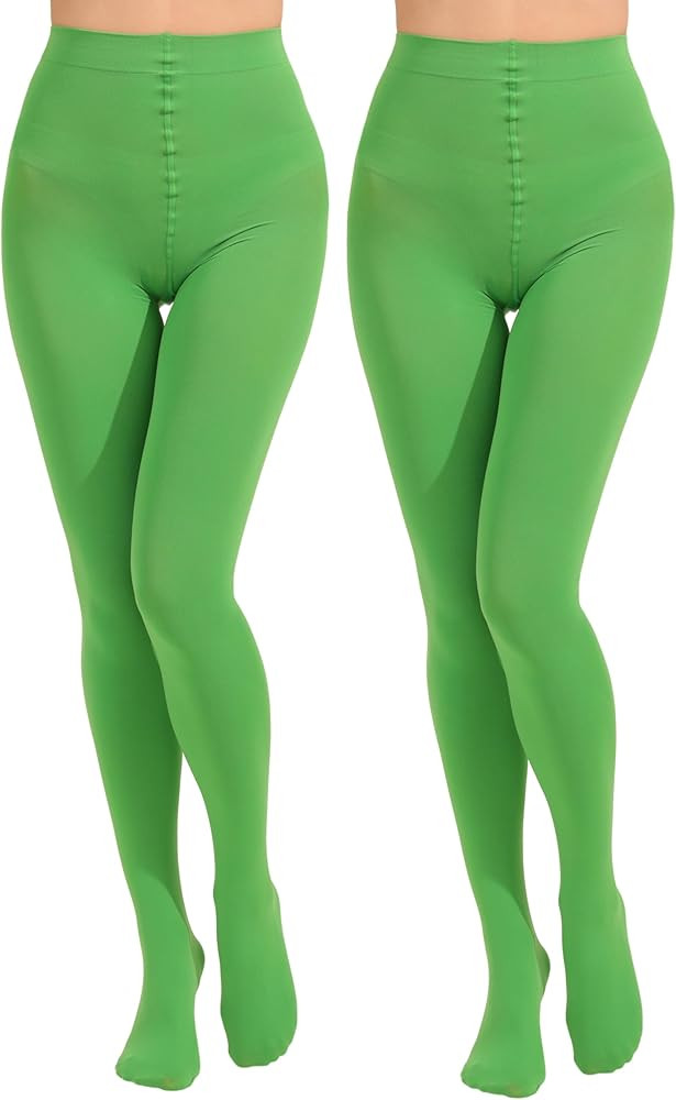 2 Pairs Women's Solid Color Tights 80D, Soft Opaque Microfiber Tights | Amazon (US)