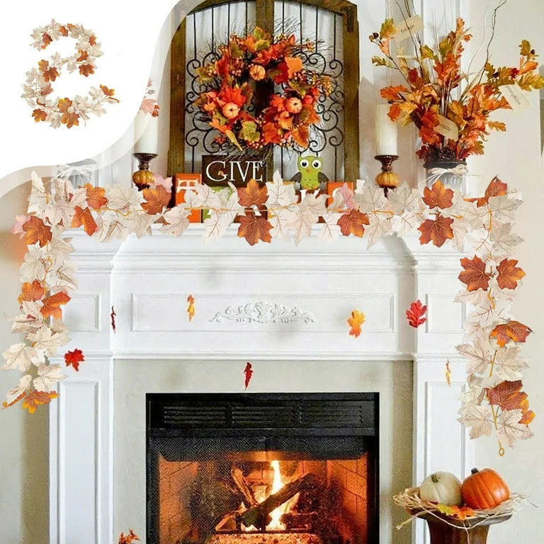 Cheapark 5.74Ft Fall Garland Maple Leaf Hanging Vines Garland Artificial Autumns Foliage Garland ... | Walmart (US)
