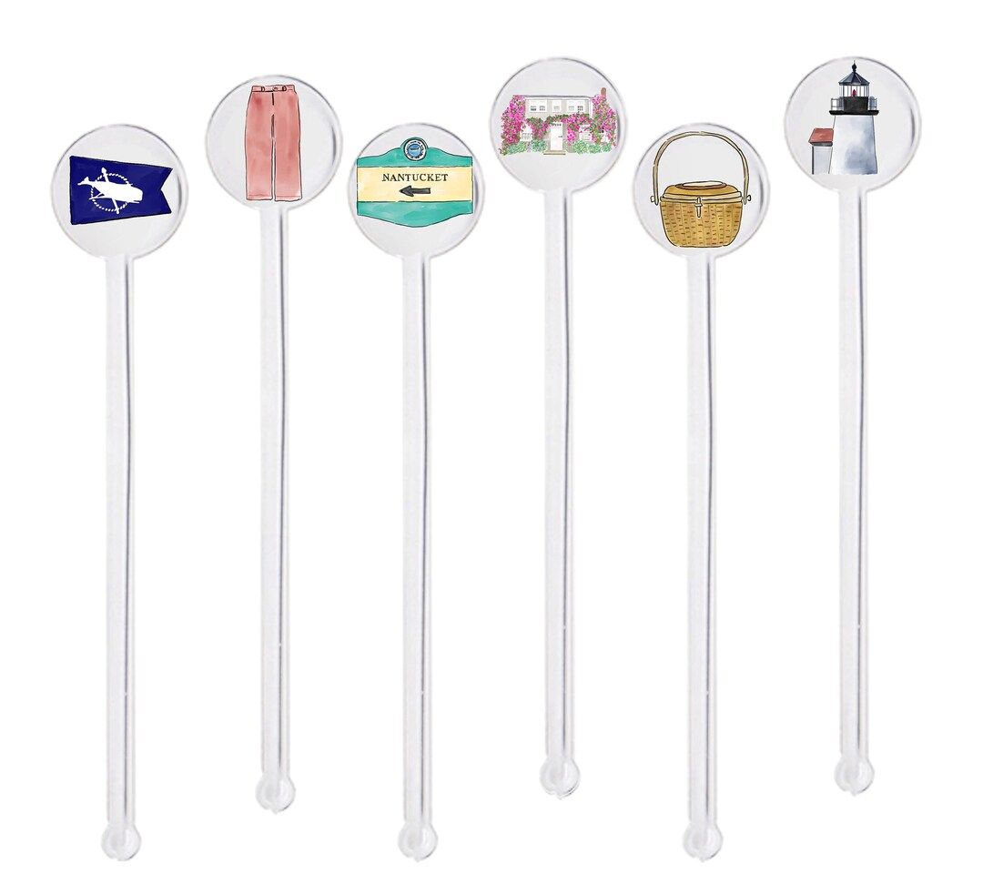 Iconic Nantucket Swizzle Sticks Set of 12 - Etsy | Etsy (US)