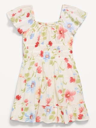 Fit and Flare Crinkle Gauze Tiered Dress for Girls | Old Navy (US)