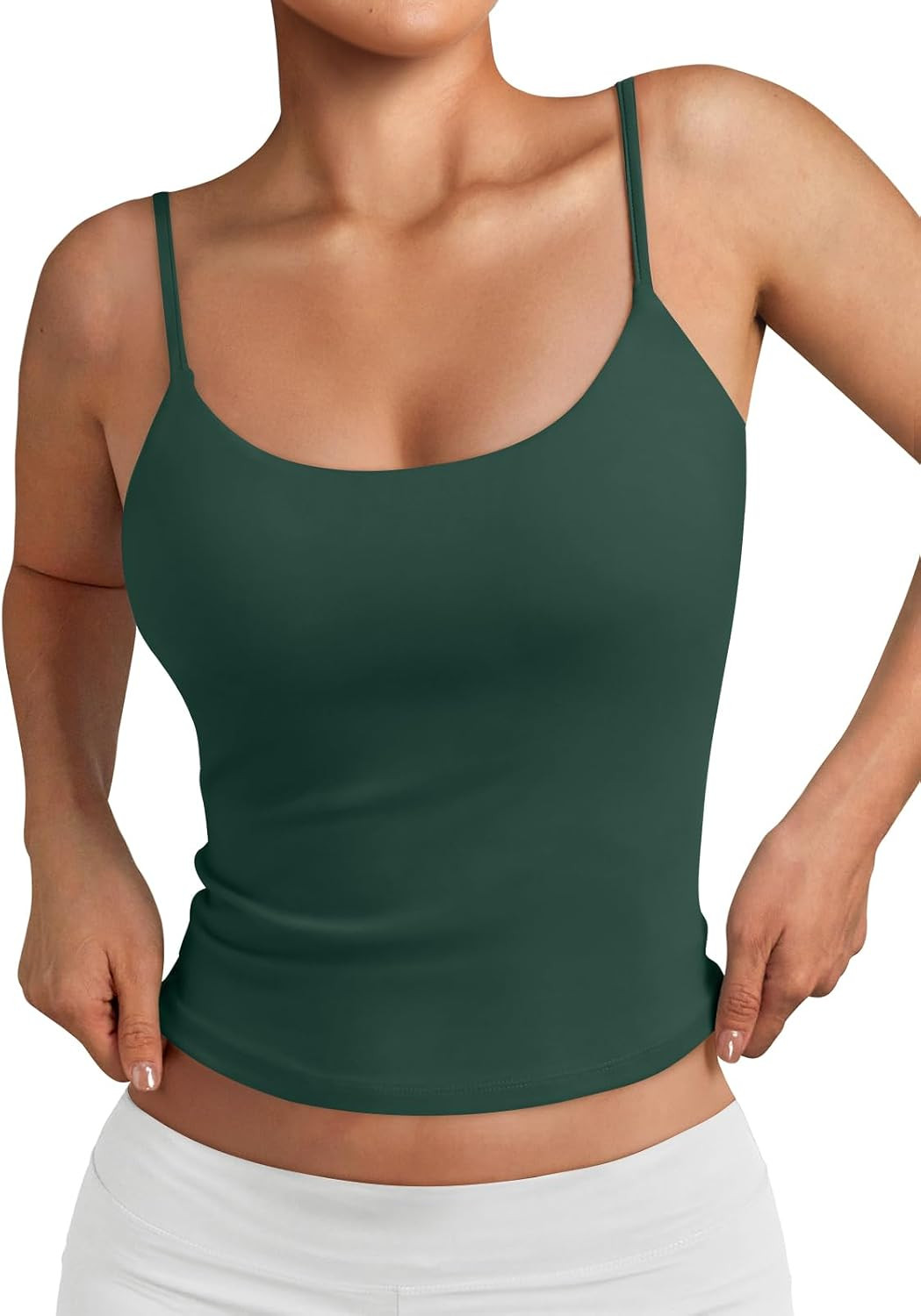 Trendy Queen Womens Double Lined Adjustable Spaghetti Strap Tank Tops | Amazon (US)