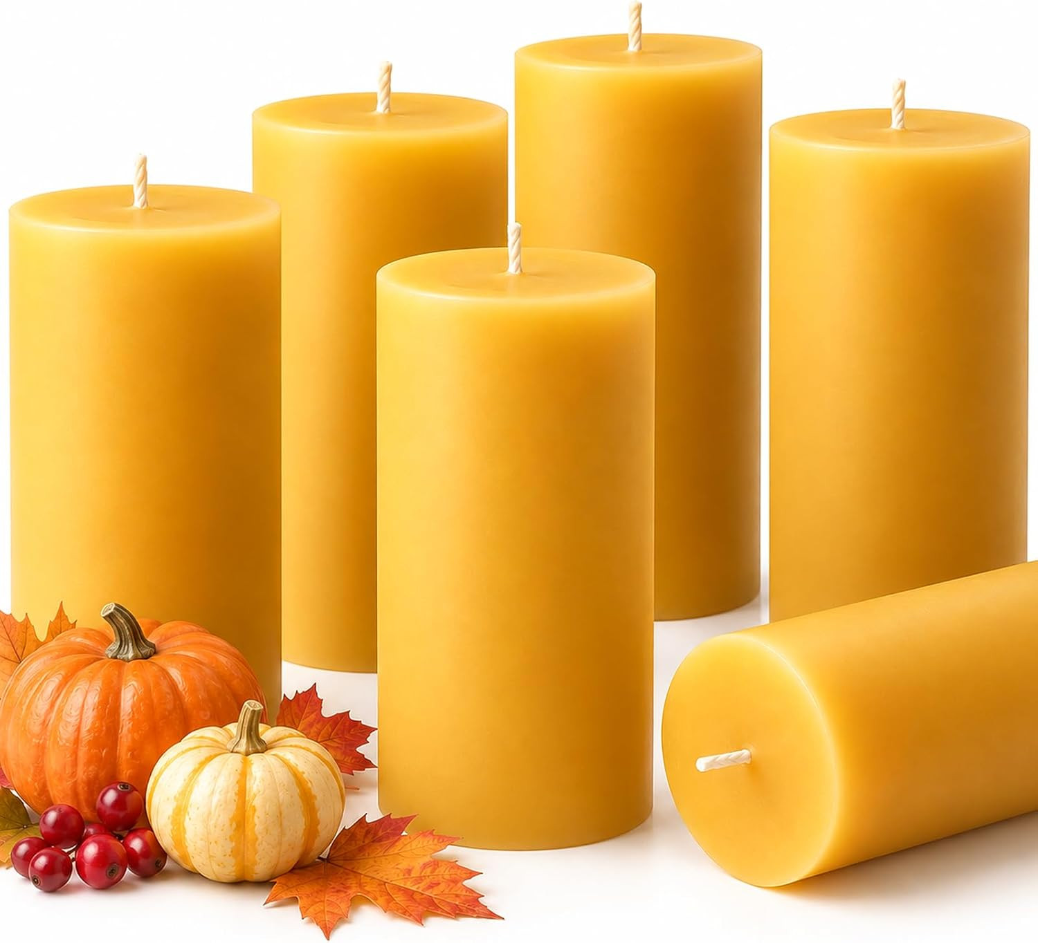 Beeswax Pillar Candles 2x4 Inch 6 Pack, Unscented Bee Wax | Amazon (US)