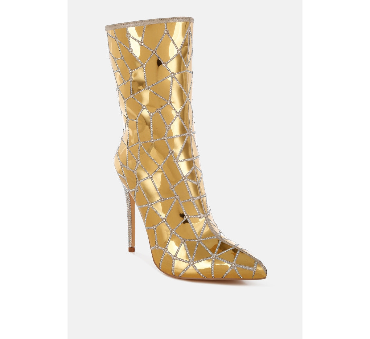 Echostage Rhinestones Embellished Metallic Boots - Gold | Macy's