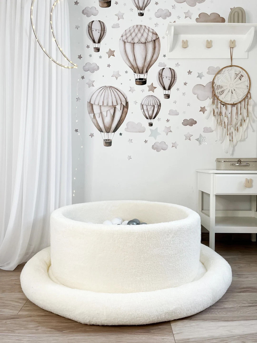 Ecru Ball Pit 200 Balls Included Soft Plush Teddy Bear Ecru, Creme, Warm White - Etsy | Etsy (US)