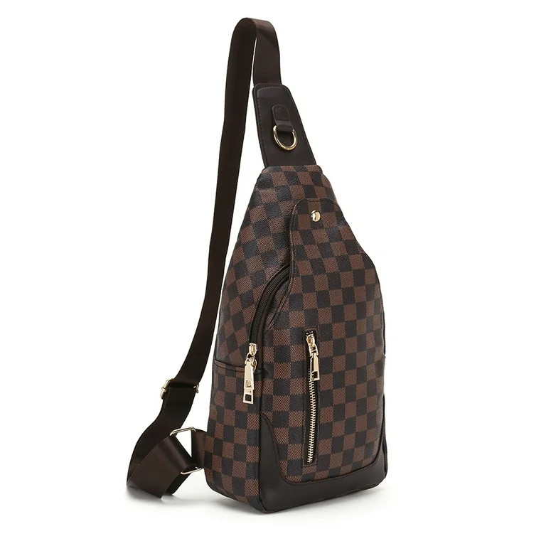 RICHPORTS Checkered Tote Shoulder Handbags Bag with inner pouch PU Vegan Leather - Walmart.com | Walmart (US)
