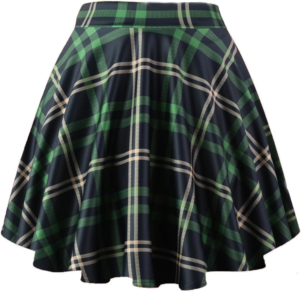 PUKAVT Women's Basic Casual Skirts A-Line Mini Flared Stretchy Skater Party Skirt | Amazon (US)