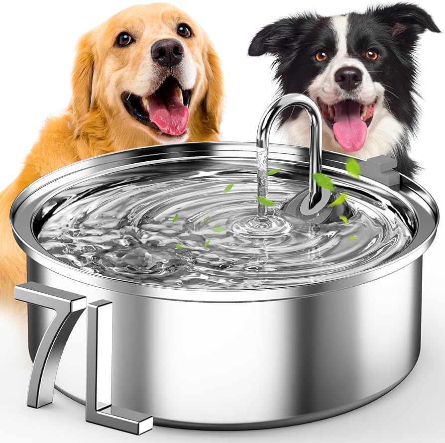 oneisall Dog Water Fountain for Large Dogs,7L/230oz/1.8G Stainless Steel Dog Fountain Super Quiet... | Amazon (US)