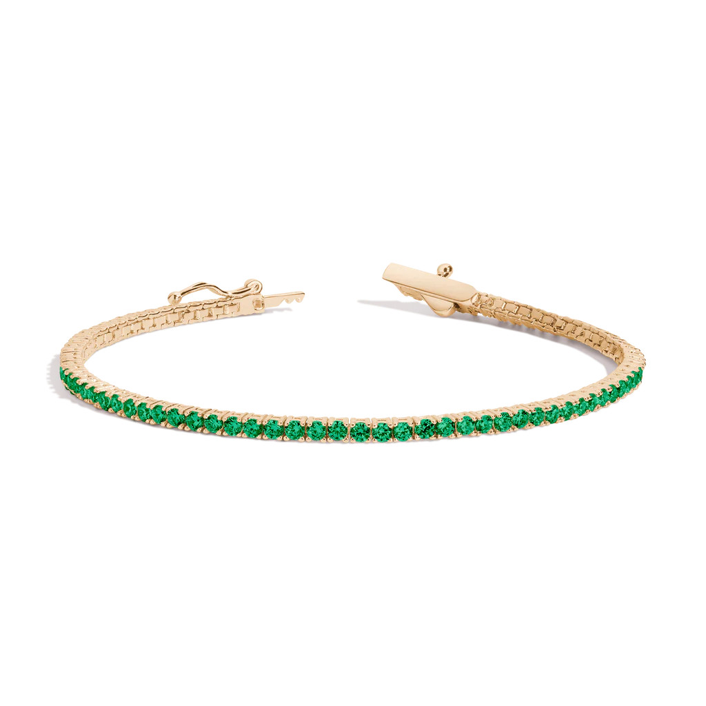 Lab Grown Green Emerald Tennis Bracelet | AUrate New York