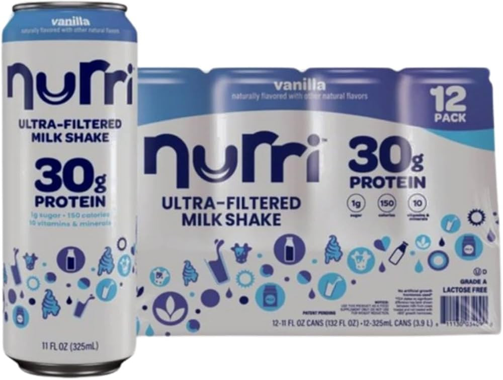 Generic-nurri 12-Pack Ultra-Filtered Vanilla Milk Shake, 30g Protein, 1g Sugar, 150 Calories, 10 ... | Amazon (US)