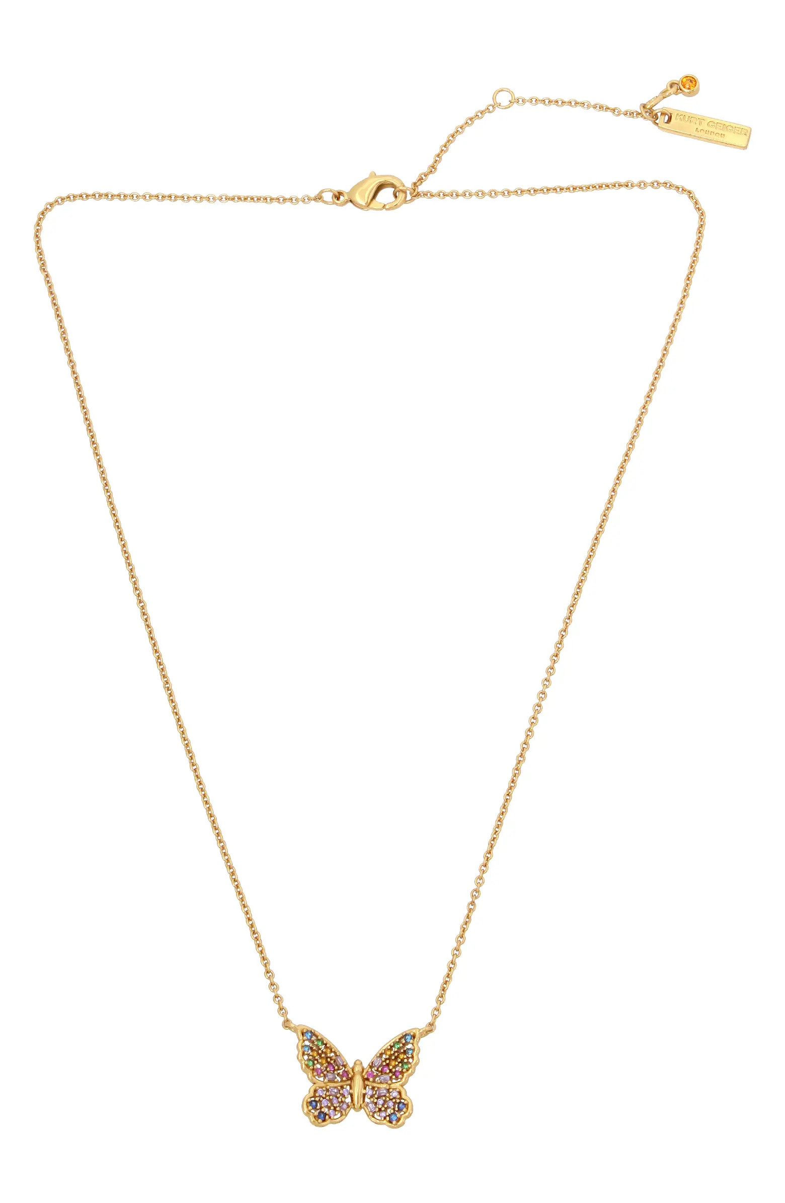 Butterfly Crystal Pendant Necklace | Nordstrom