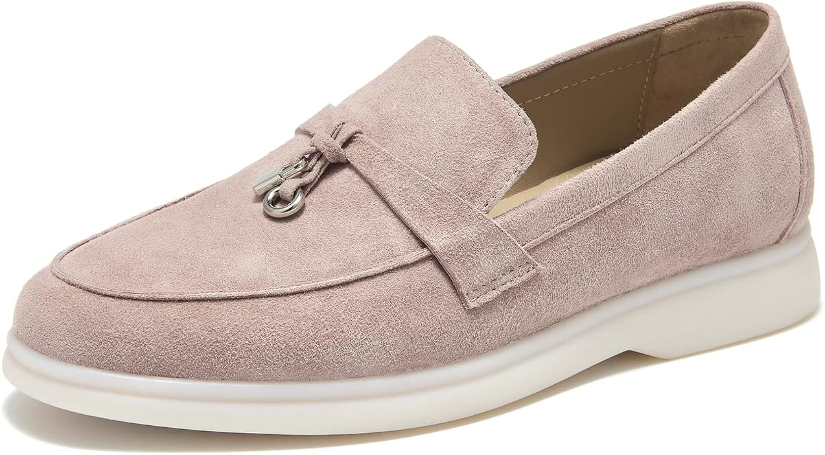 BEAU TODAY Suede Loafers Flats for Women, Women’s Slip On Penny Loafers, Leather Driving Comfor... | Amazon (US)