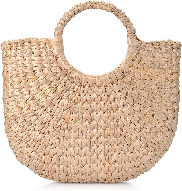 Amazon.com: Woven Straw Bags, Summer Beach Tote Bag for Women, Straw Top-handle Handbag : Clothin... | Amazon (US)