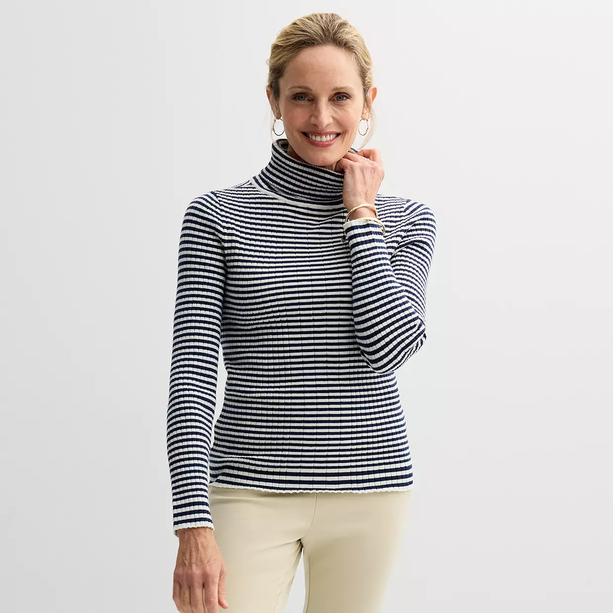 Women's Croft & Barrow® Ribbed Turtleneck Sweater | Kohl's