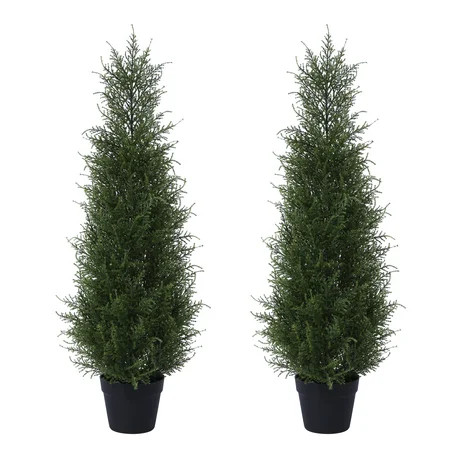 DR.Planzen Soft Touch 2 Count 3 Ft Cedar Artificial Trees in Plastic Pot UV Rated, Artificial Top... | Walmart (US)