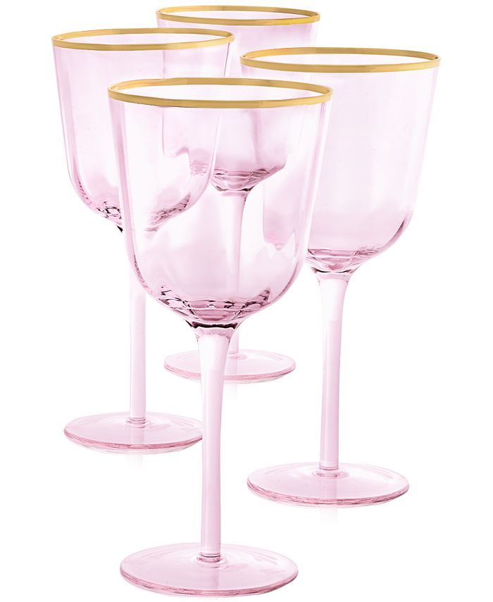 Martha Stewart Collection Blush All-Purpose Glasses, Set of 4, Created for Macy's & Reviews - Gla... | Macys (US)