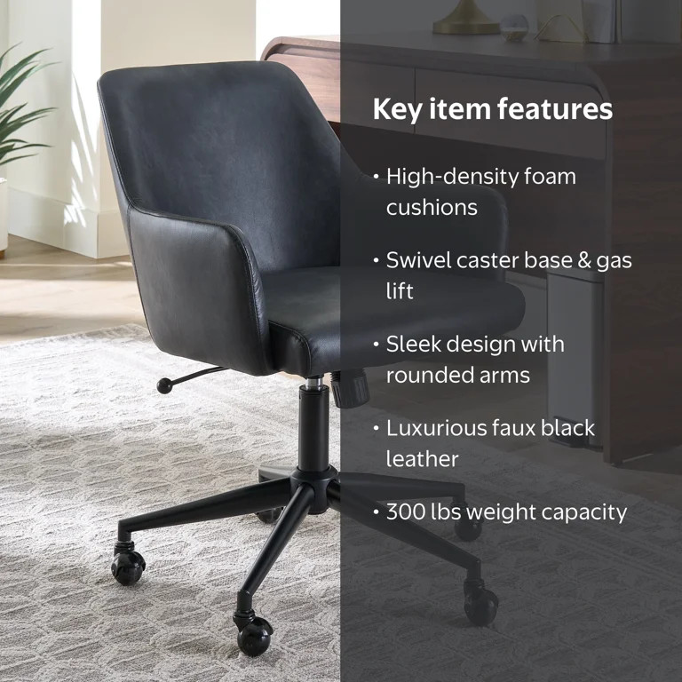 Better Homes & Gardens Greyson Office Chair, Black | Walmart (US)