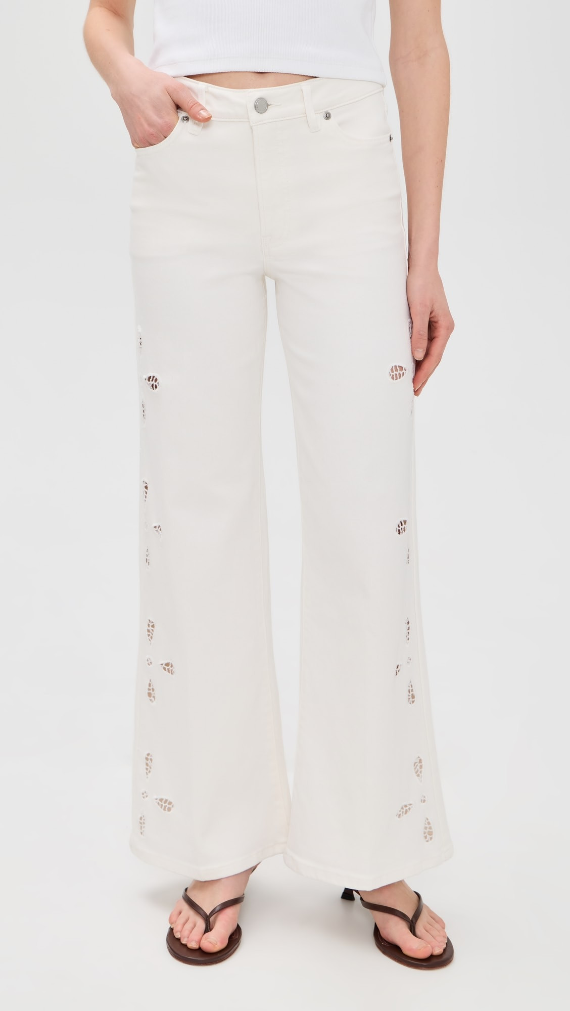 Good Waist Palazzo Embroidered Jeans | Shopbop