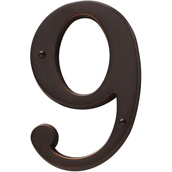 Baldwin Estate 90679.112.CD Solid Brass Traditional House Number Nine in Venetian Bronze, 4.75" | Amazon (US)