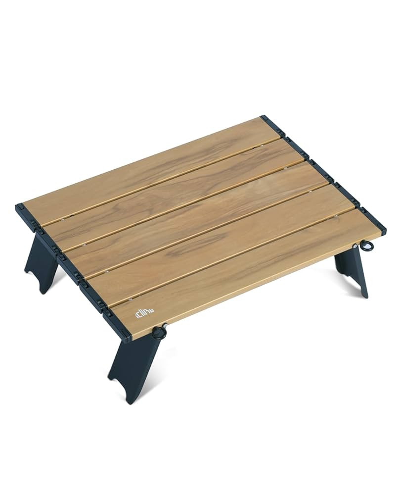 iClimb Ultralight Compact Mini Beach Picnic Folding Alu. Table with Carry Bag, Two Size (Nature -... | Amazon (US)