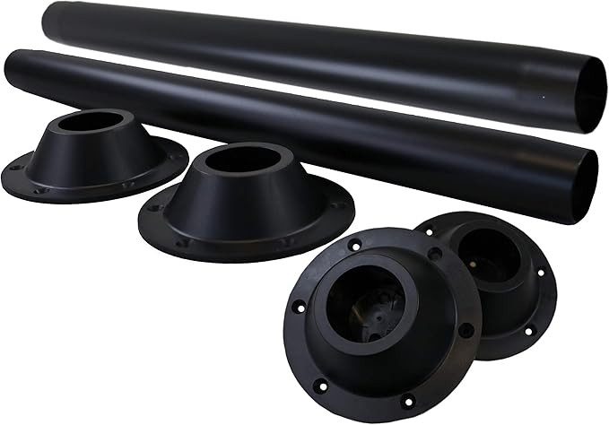 Class A Customs | 2 Pack | 27.5" Black Metal Table Leg, with 2 Black Surface Mount Plastic Bases ... | Amazon (US)
