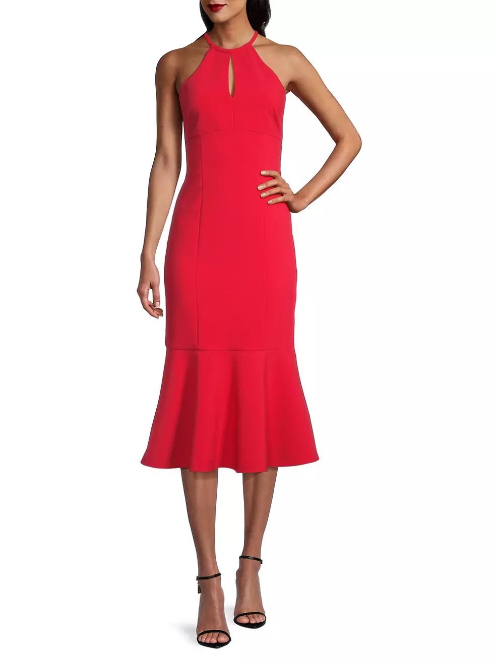 Tammio Cut-Out Flounce Midi-Dress | Saks Fifth Avenue