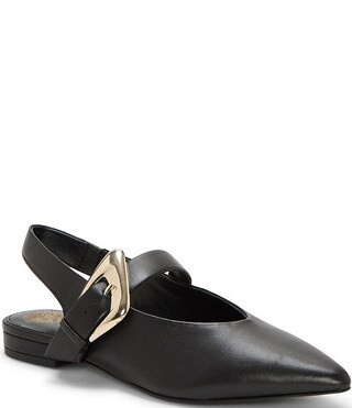 Vince Camuto Amoret Leather Buckle Hardware Mary Jane Slingback Flats | Dillard's | Dillard's