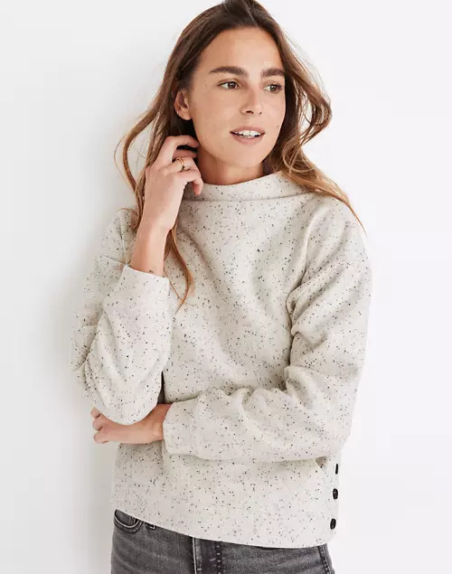 Donegal Mockneck Side-Button Sweatshirt | Madewell