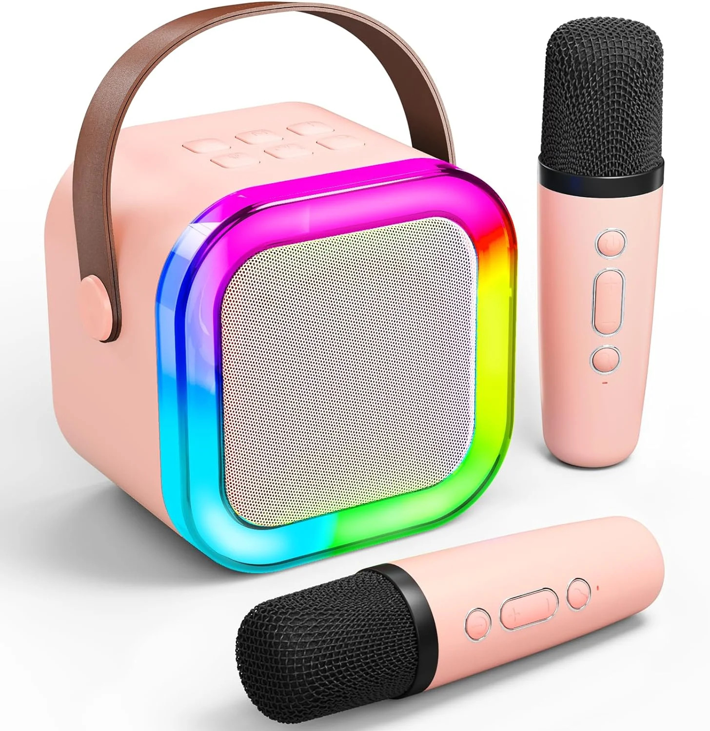 Mini Karaoke Machine for Kids Adults, Portable Bluetooth Karaoke Speaker with 2 Wireless Micropho... | Walmart (US)