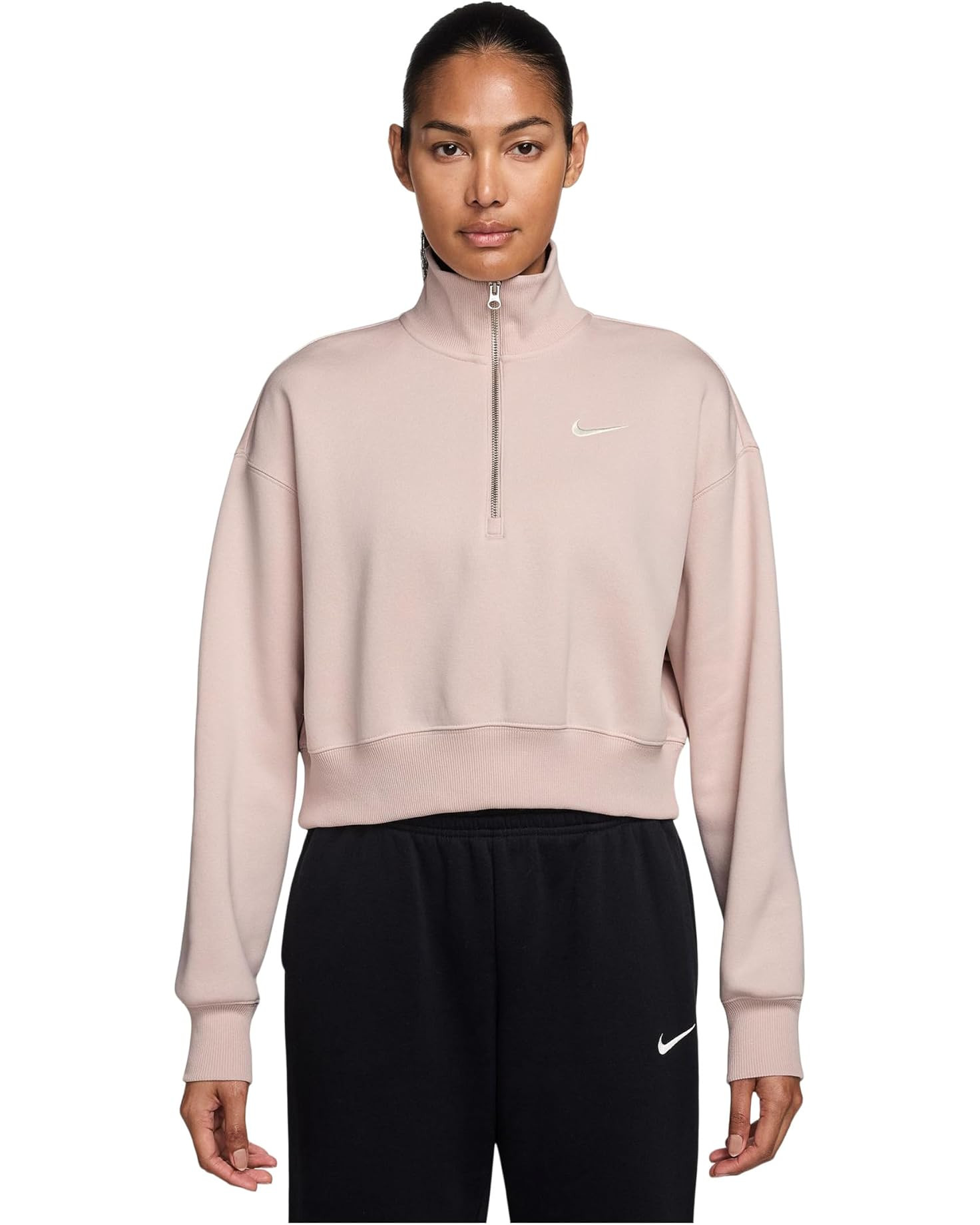 Sportswear Phoenix Fleece 1/4-Zip Cropped Sweatshirt | Zappos