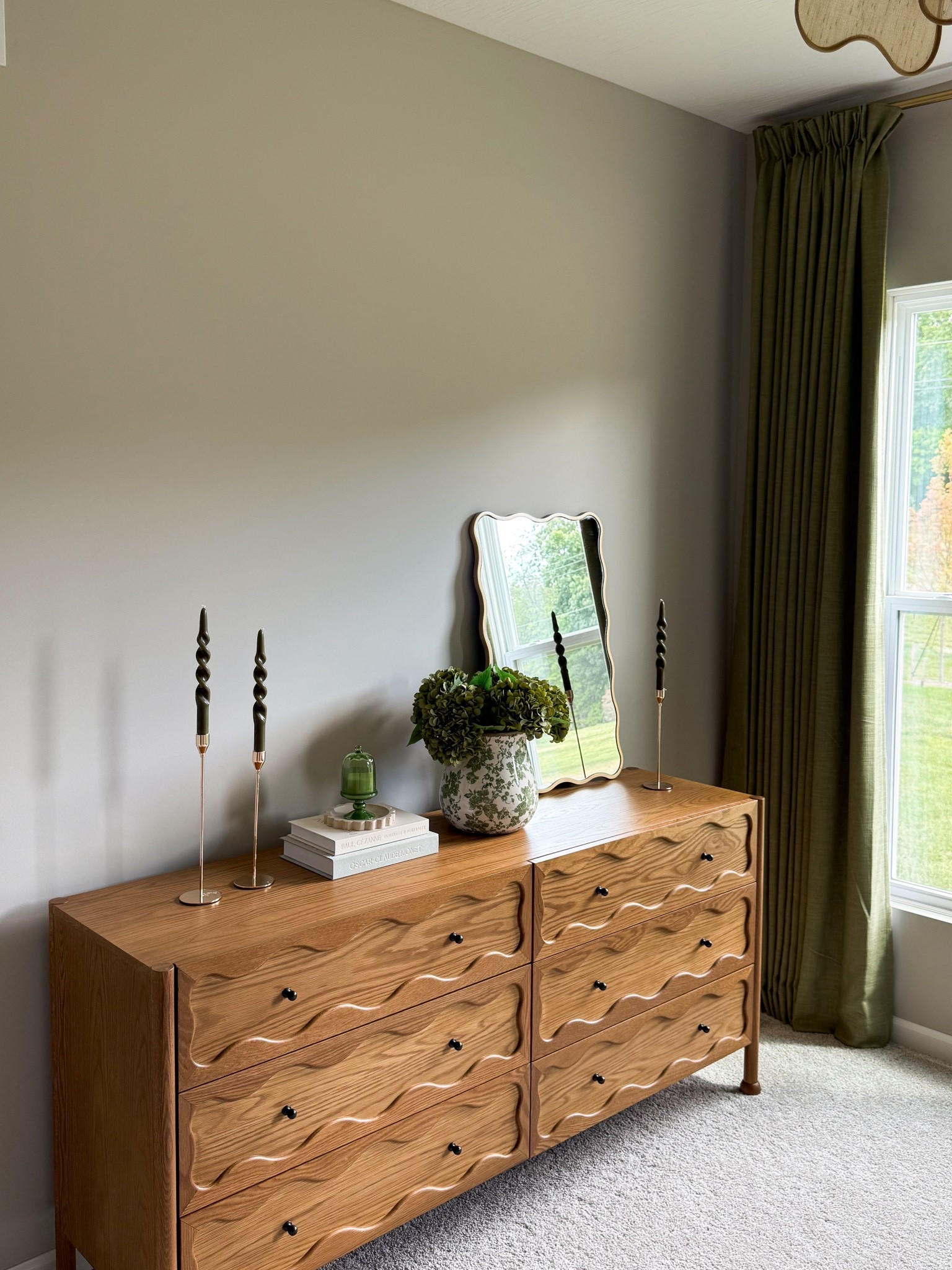 Bedroom dresser. Scalloped bedroom dresser, solid wood. Lulu & Georgia scalloped dresser for bedroom. Green bedroom decor, cozy home decor 

#LTKSeasonal #LTKHome
