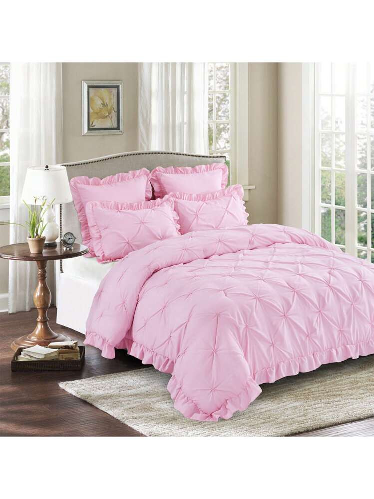 5 Piece Romantic Princess Pintuck Comforter Set - 100% Prime Brushed Microfiber Bedding Set With ... | SHEIN