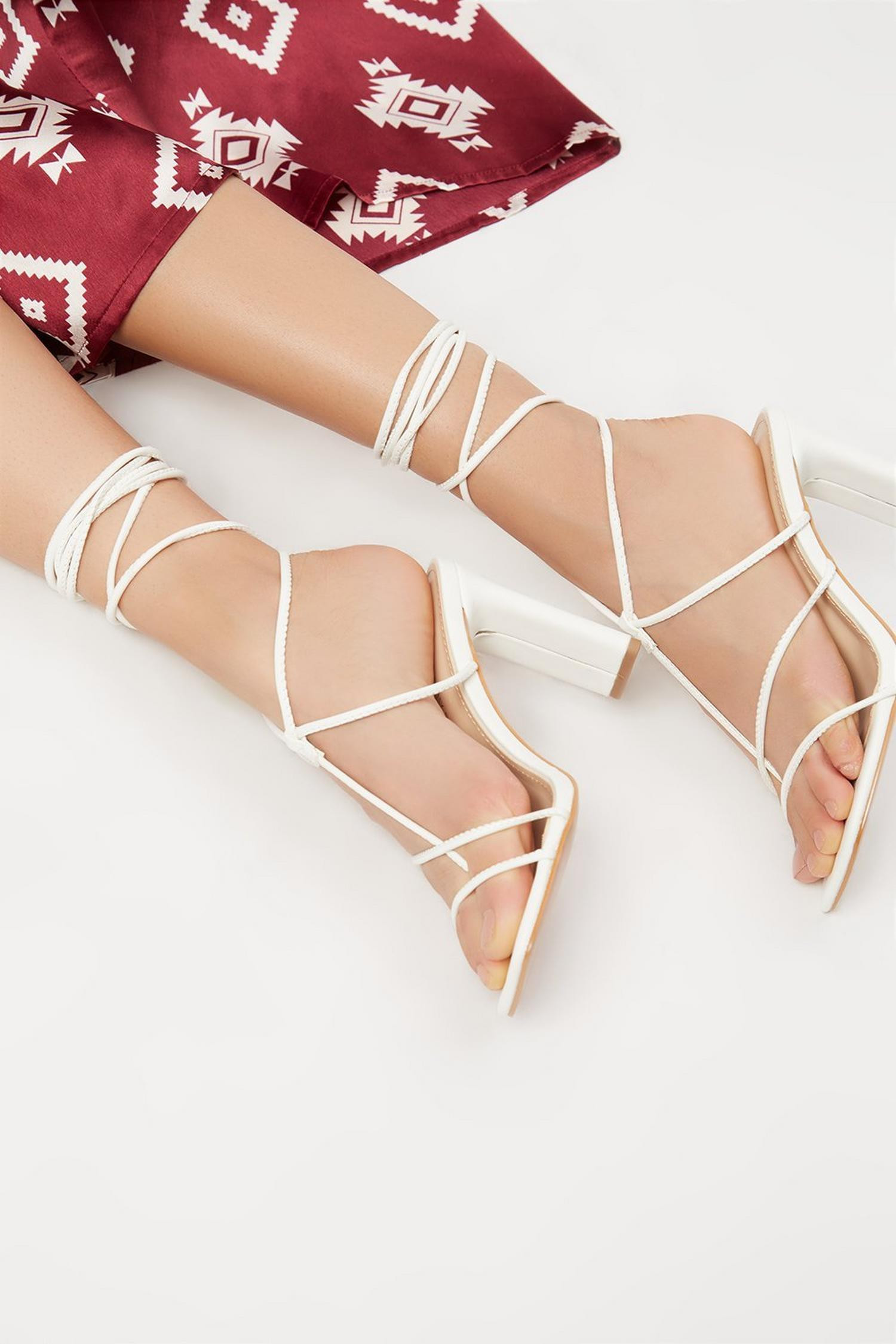 Buy White Sofi Barely There Square Toe Heel for GBP 32.00 | Dorothy Perkins UK | Dorothy Perkins (UK)