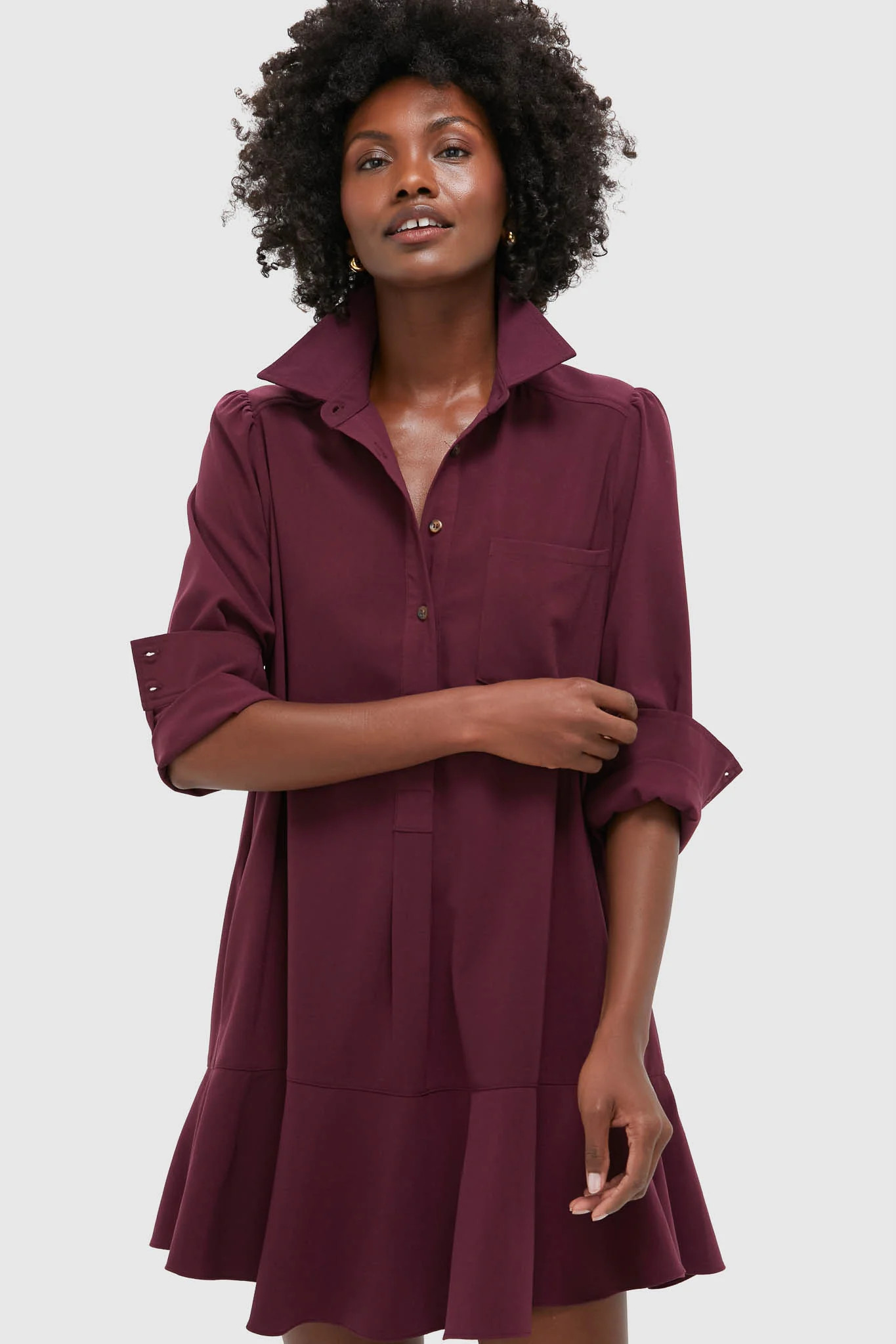 Winetasting Crepe Callahan Shirt Dress | Tuckernuck (US)