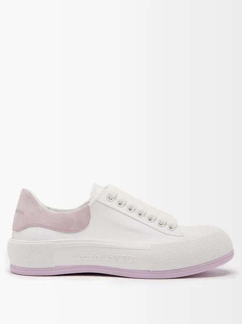 Alexander Mcqueen - Deck Canvas And Suede Trainers - Womens - White Multi | Matches (US)