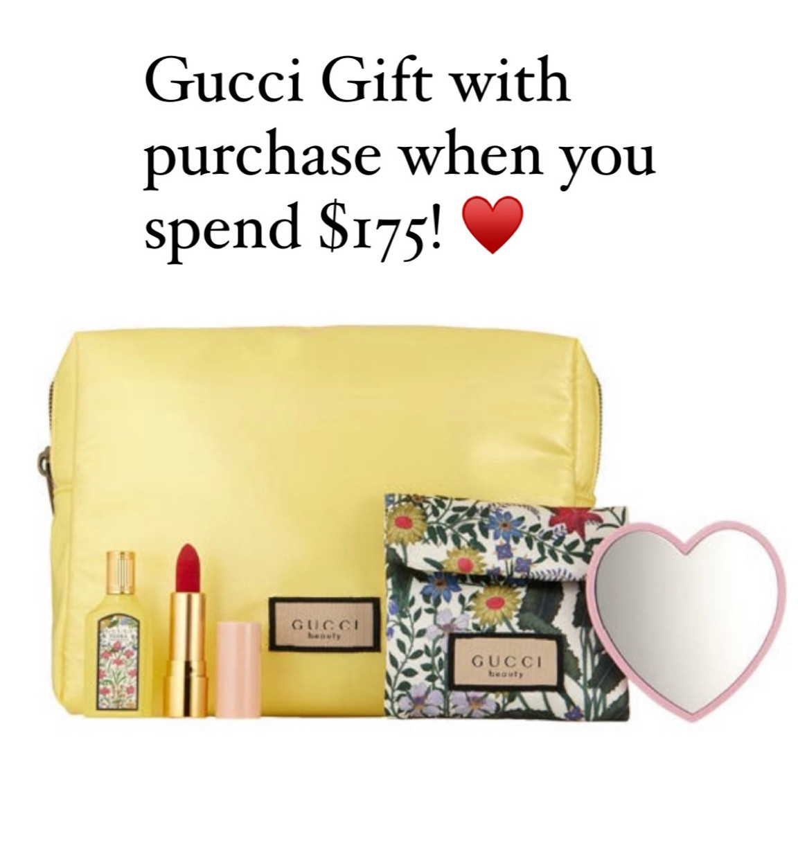 This is the prettiest gift with purchase from Gucci!♥️ I just ordered a few Gucci beauty items and I can’t wait  from them to arrive with this beautiful gift set!♥️


#LTKTravel #LTKBeauty #LTKSeasonal
