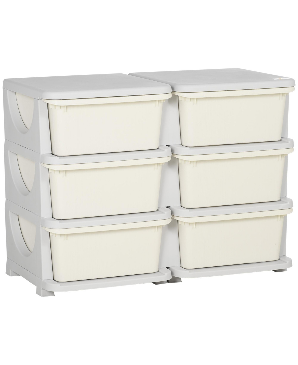 Qaba 29.5" 3 Tier Kids Storage Unit Dresser Tower, - Cream white | Macy's