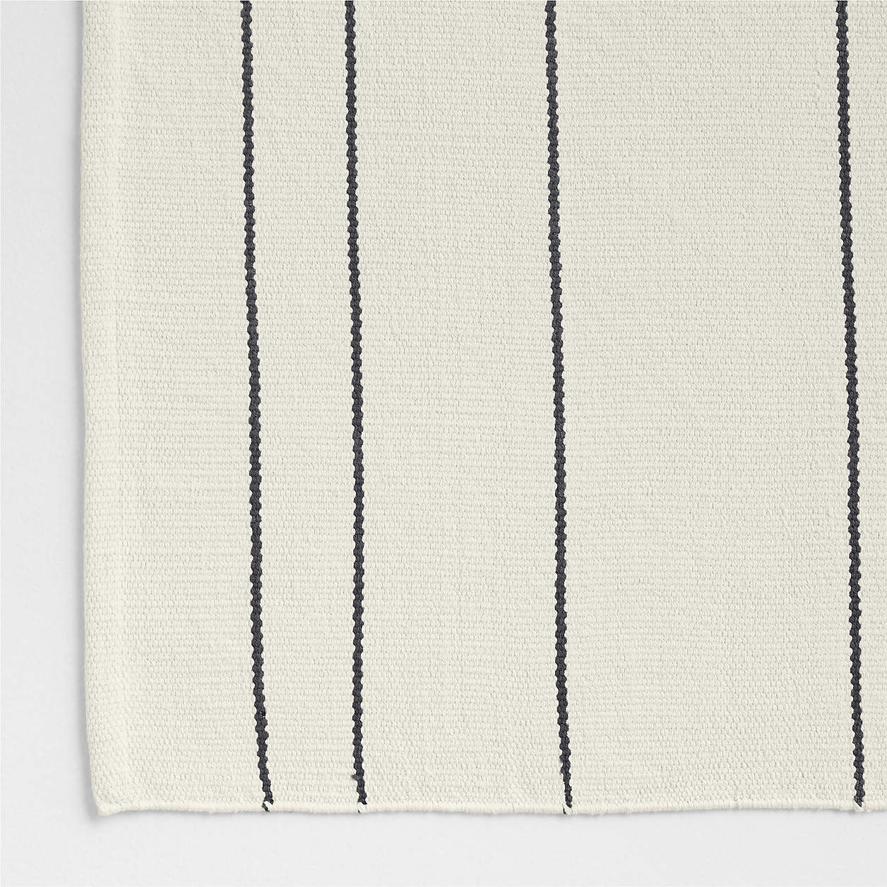 Woven Stripe Organic Cotton Natural Taupe and Crisp White Bath Mat 24"x64" + Reviews | Crate & Ba... | Crate & Barrel