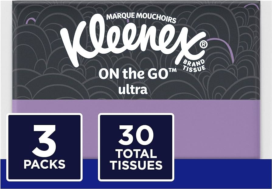 Kleenex Facial Tissues, On-The-Go Slim Pack, Travel Size, 10 Count (Pack of 3) | Amazon (US)