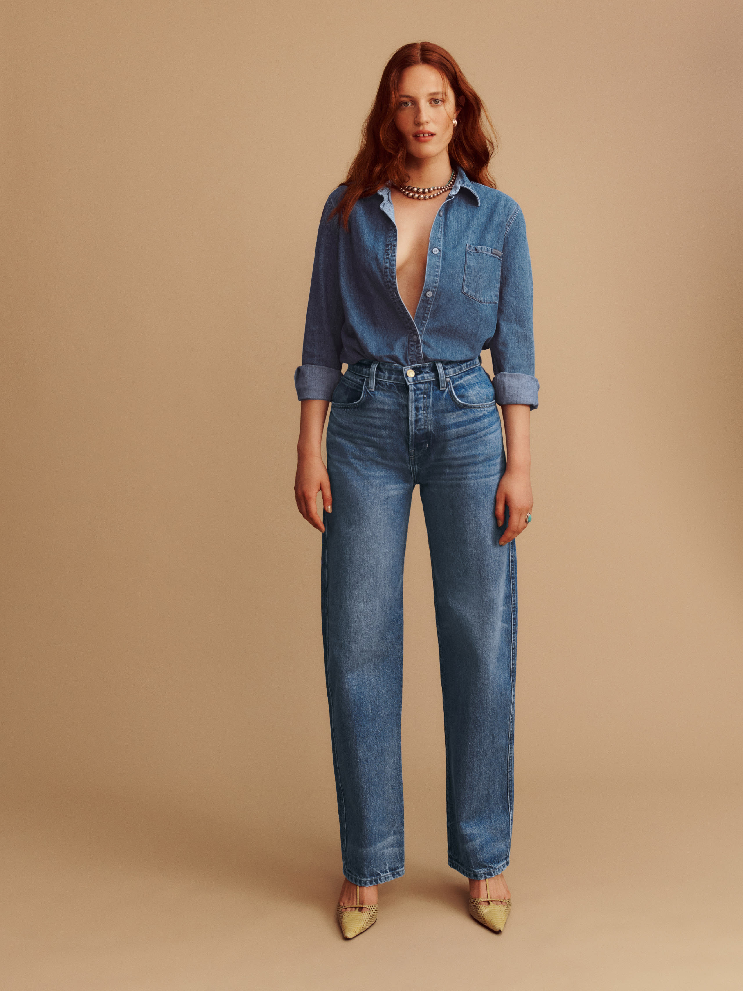 Magnolia Mid Rise Bow Jeans | Reformation (Global)