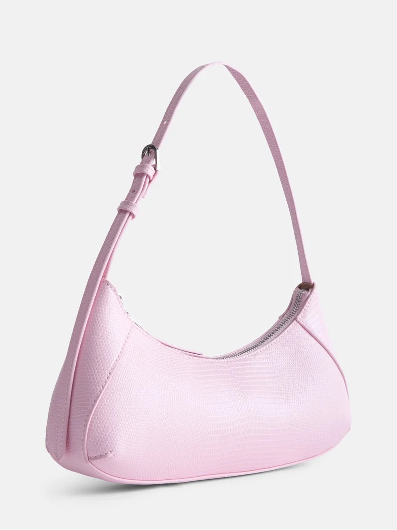Madden NYC Women's Curved Baguette Shoulder Bag, Pink | Walmart (US)