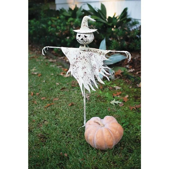 Kalalou Inc Rustic White Metal Scarecrow Yard Stake | Walmart (US)